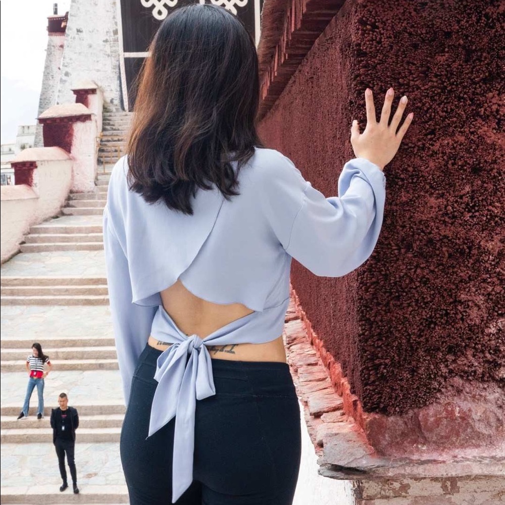 Aritzia Blouse, Open Back with Ties